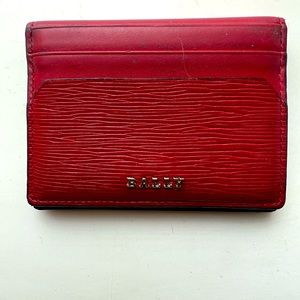 Bally Leather Wallet In Red